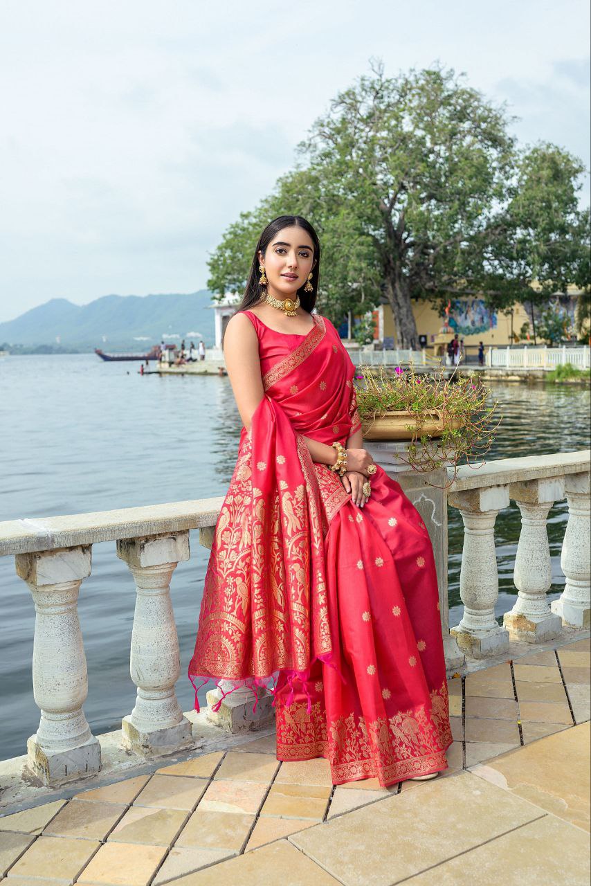 Red Wedding Soft Silk Saree