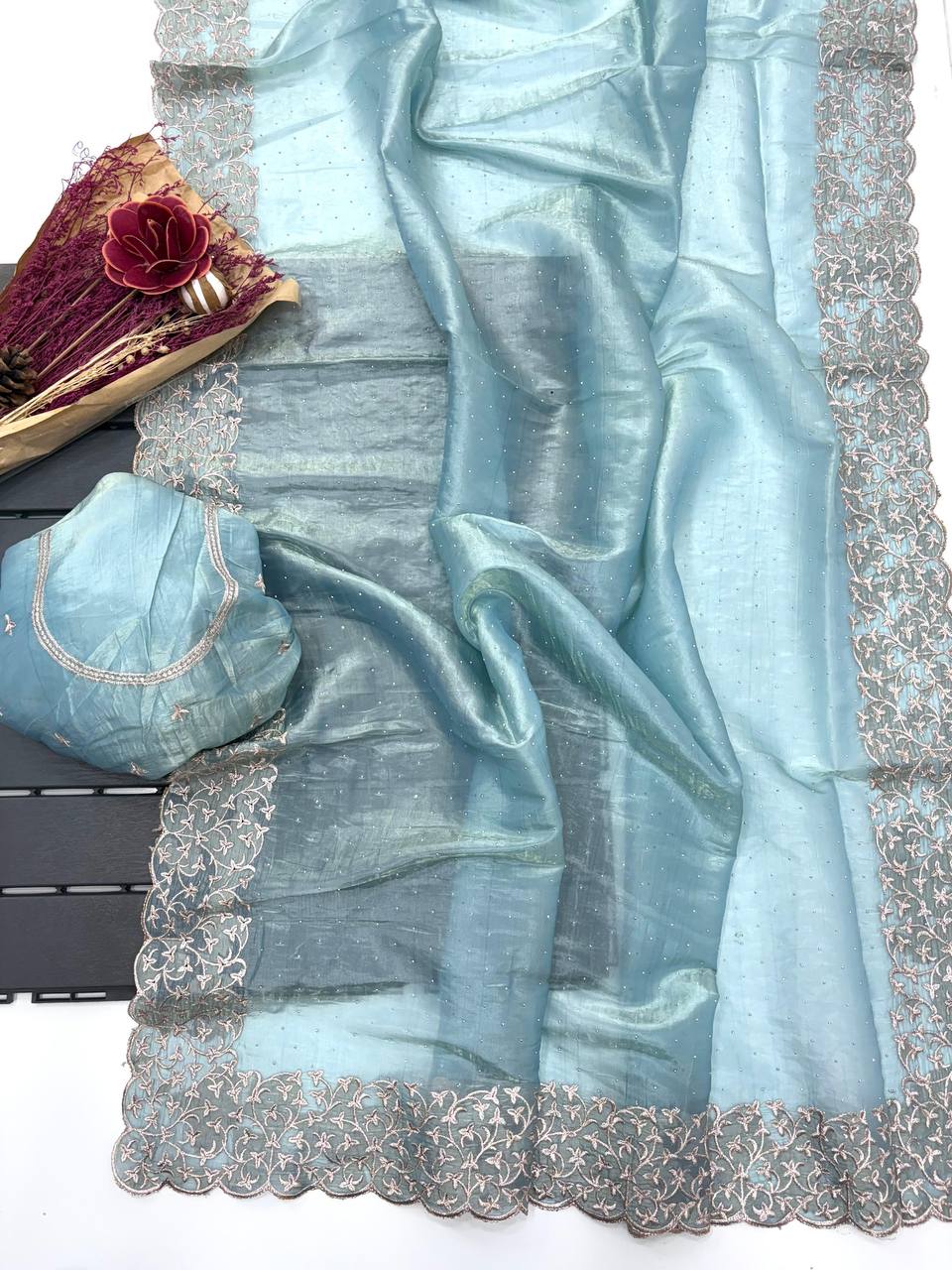 Sky Designer Cunchy Silk Saree