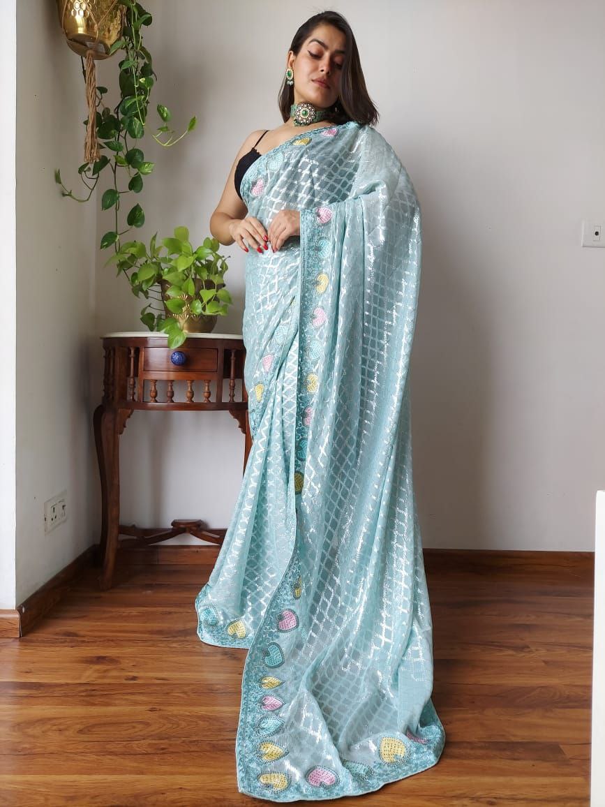 Sky Designer Party Wear Georgette Saree