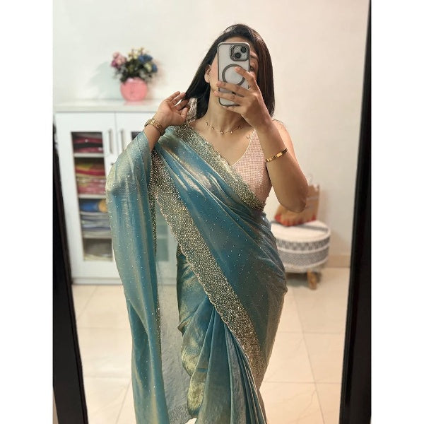Sky Party Wear Space Silk Saree
