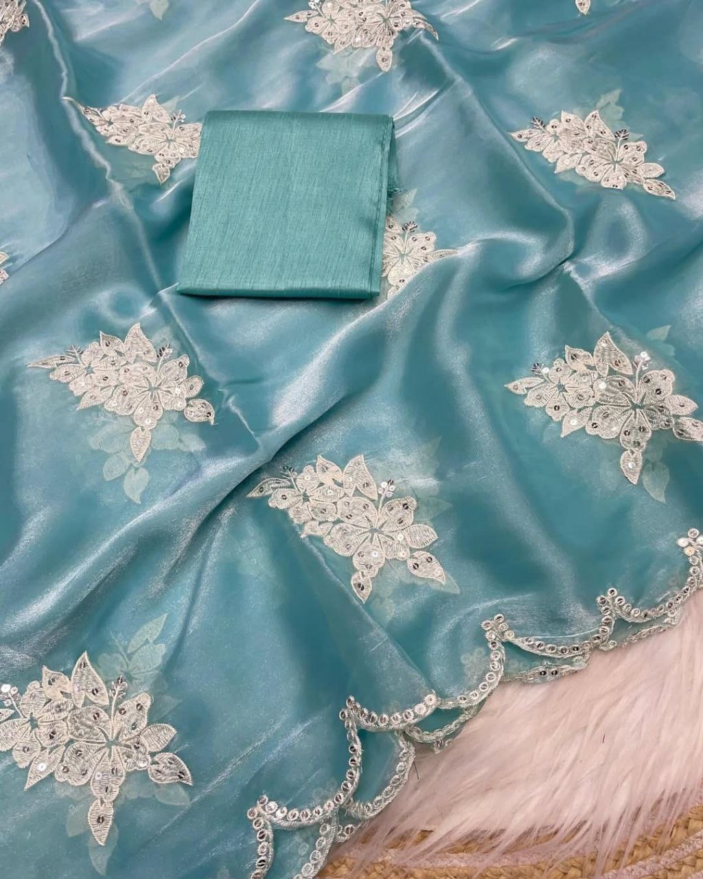 Sky Stylish Zimmy Choo Silk Saree | Clone Design