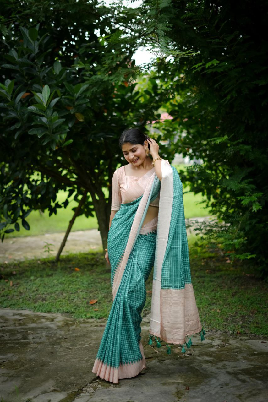 Rama Traditional Tussar Silk Saree