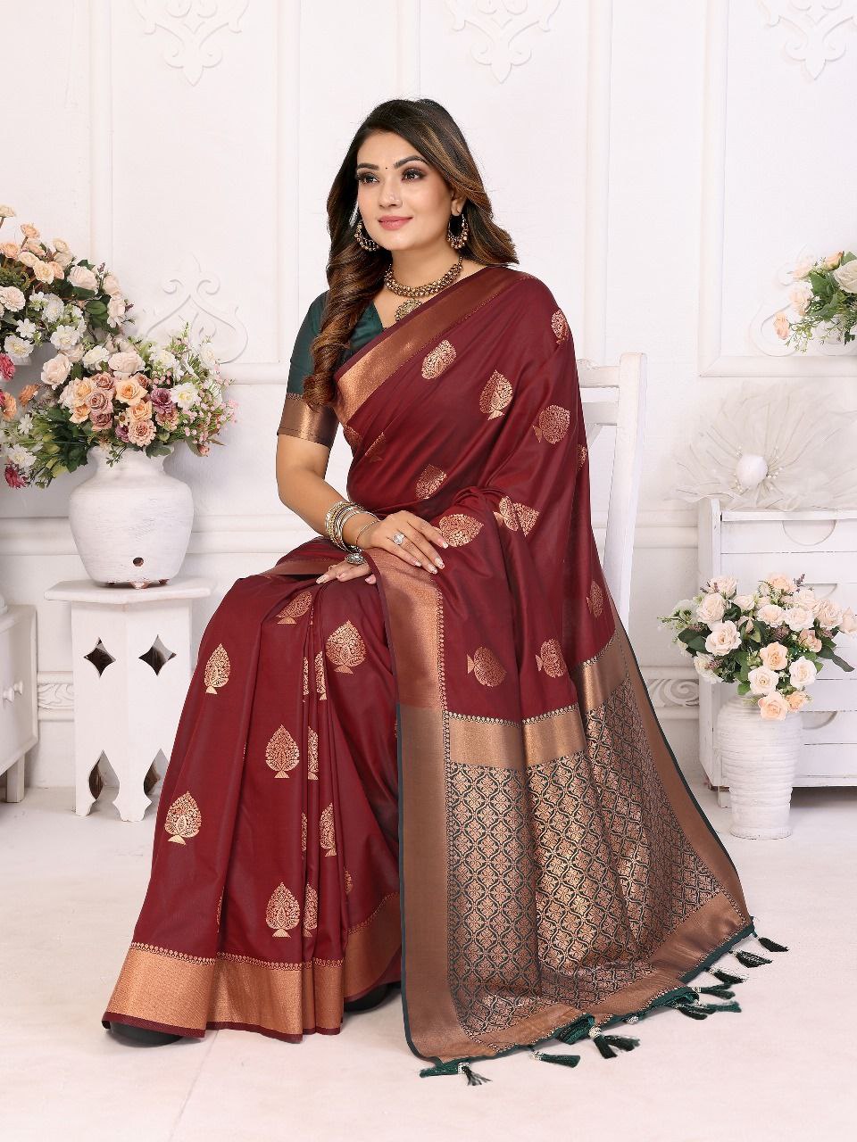 Soft Lichi Silk Saree For Wedding