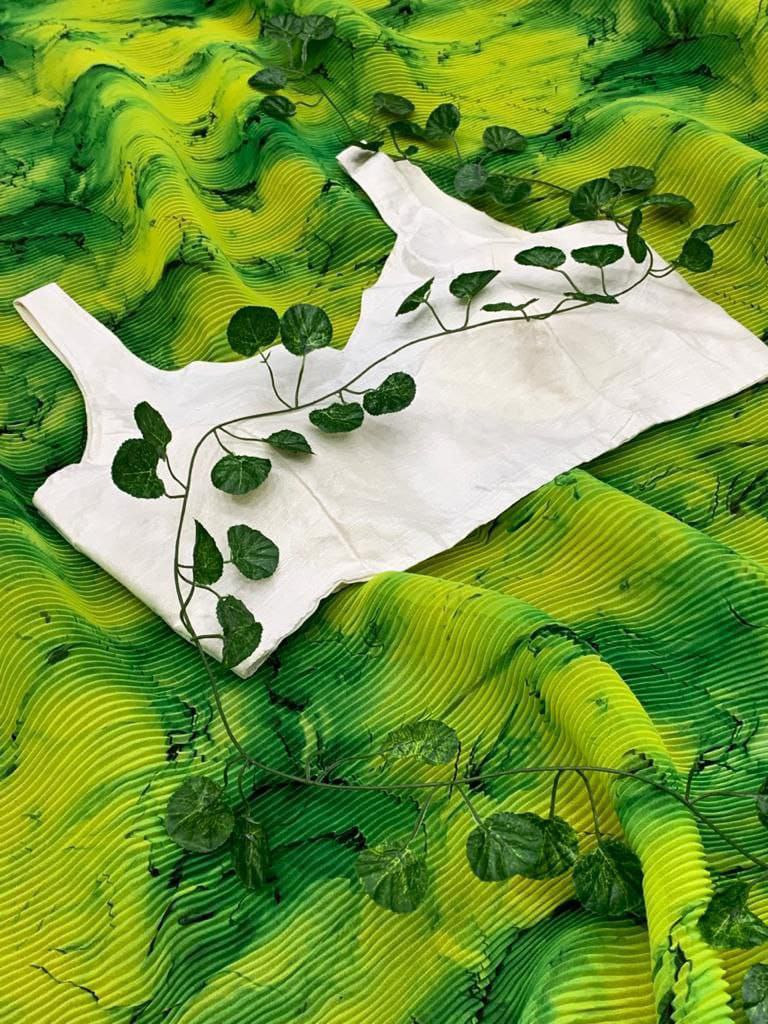 Stylish Crushed Georgette Saree