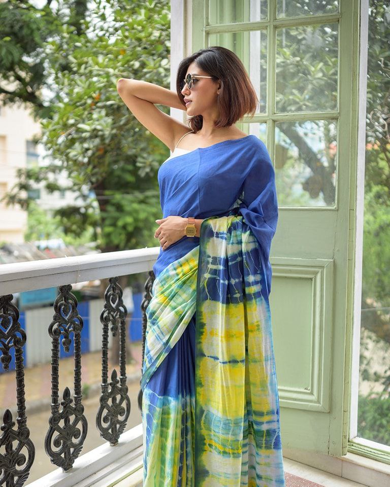 Stylish Digital Printed Linen Saree