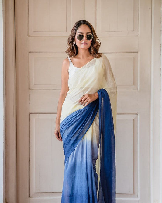 Stylish Digital Printed Linen Saree