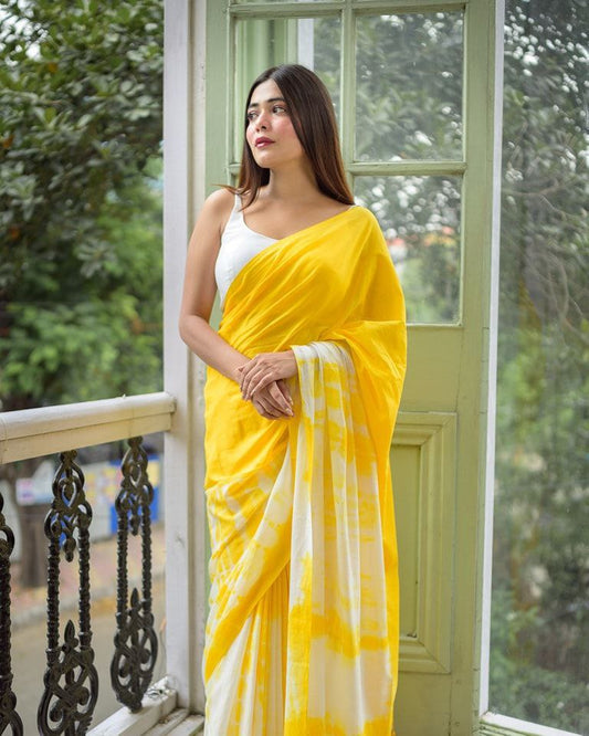 Stylish Digital Printed Linen Saree