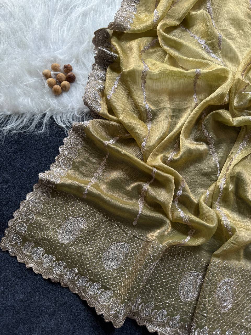 Stylish Jimmy Choo Silk Saree