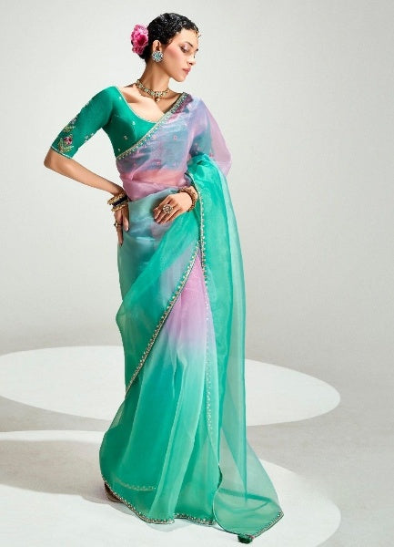 Stylish Organza Saree With Blouse | 100% Original Saree
