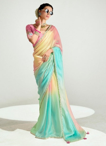 Stylish Organza Saree With Blouse | 100% Original Saree