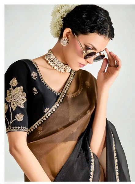 Stylish Organza Saree With Blouse | 100% Original Saree