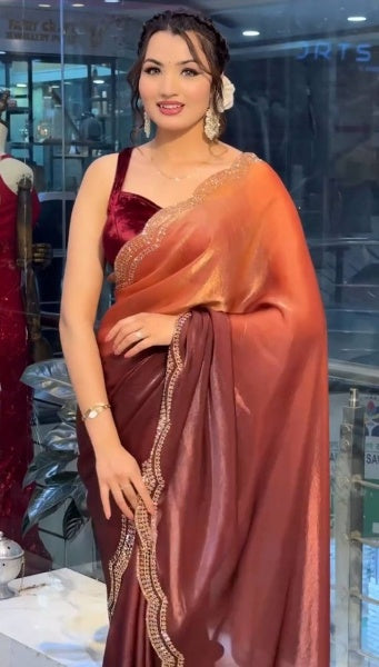Stylish Party Wear Jimmy Choo Silk Saree