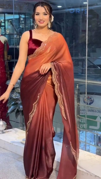 Stylish Party Wear Jimmy Choo Silk Saree