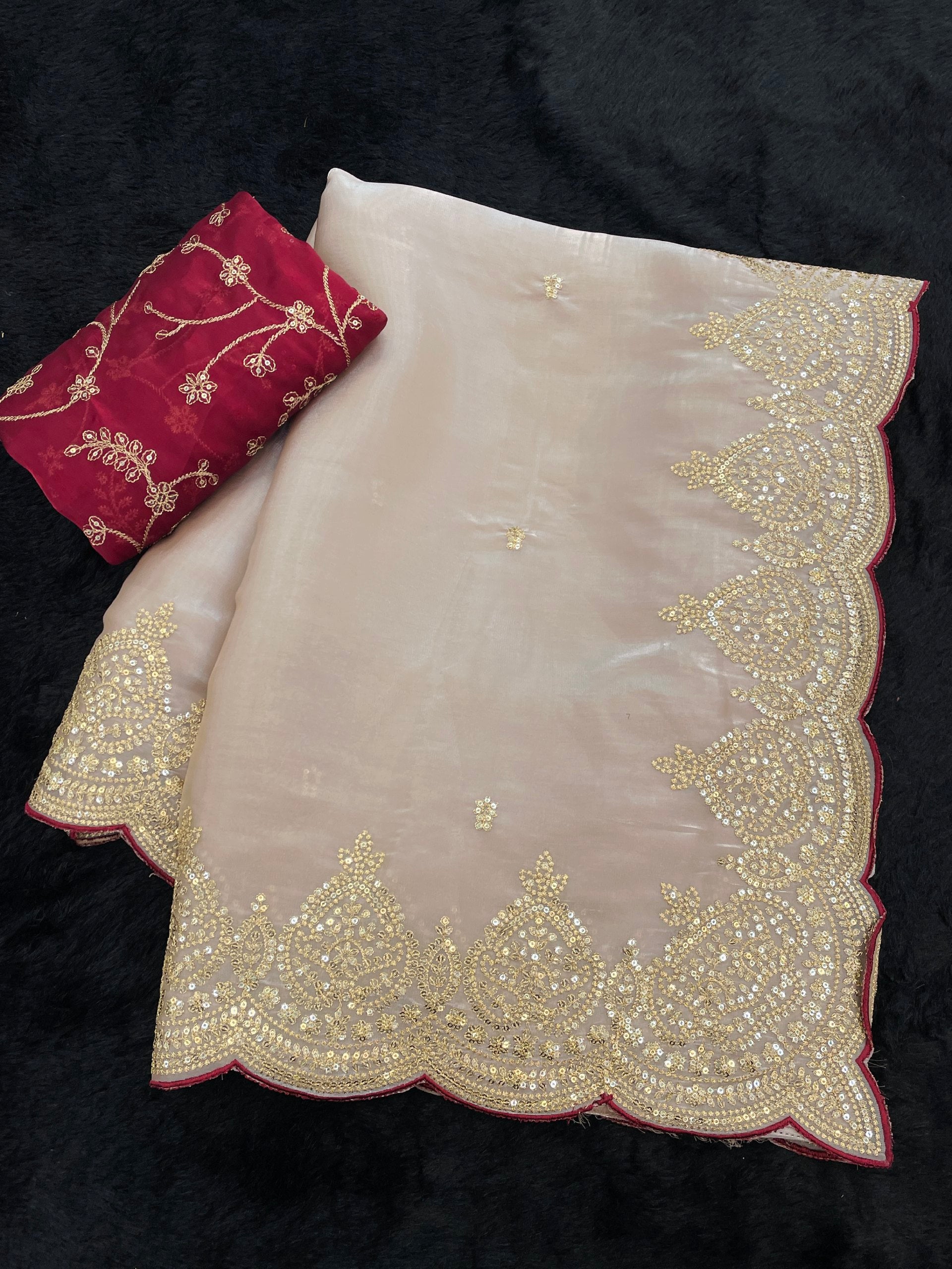 Stylish Party Wear Jimmy Choo Silk Saree