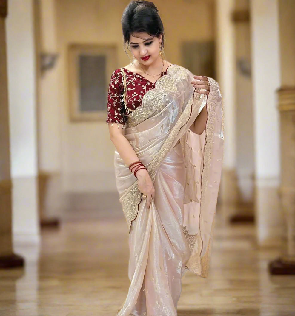 Stylish Party Wear Jimmy Choo Silk Saree