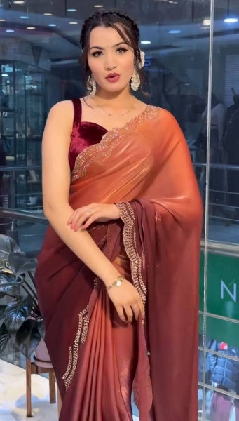 Stylish Party Wear Jimmy Choo Silk Saree