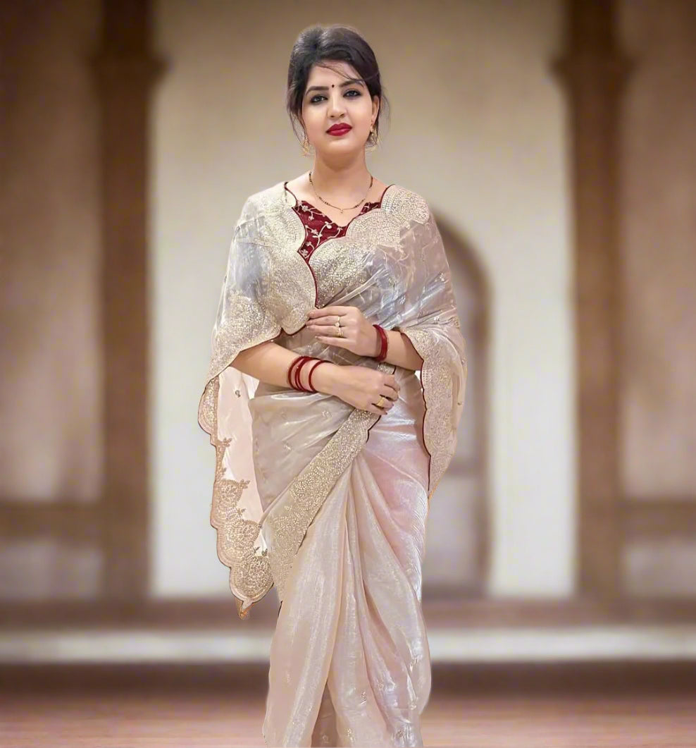 Stylish Party Wear Jimmy Choo Silk Saree