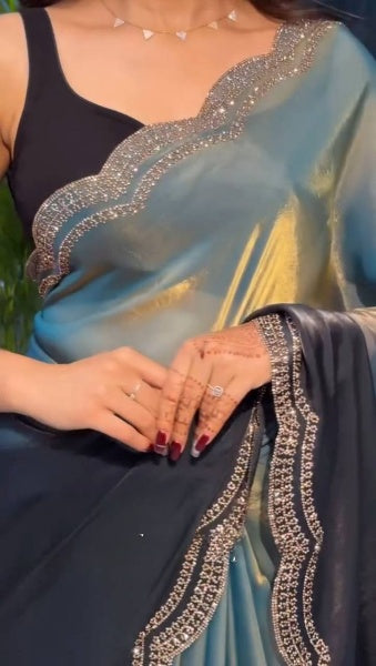 Stylish Party Wear Jimmy Choo Silk Saree