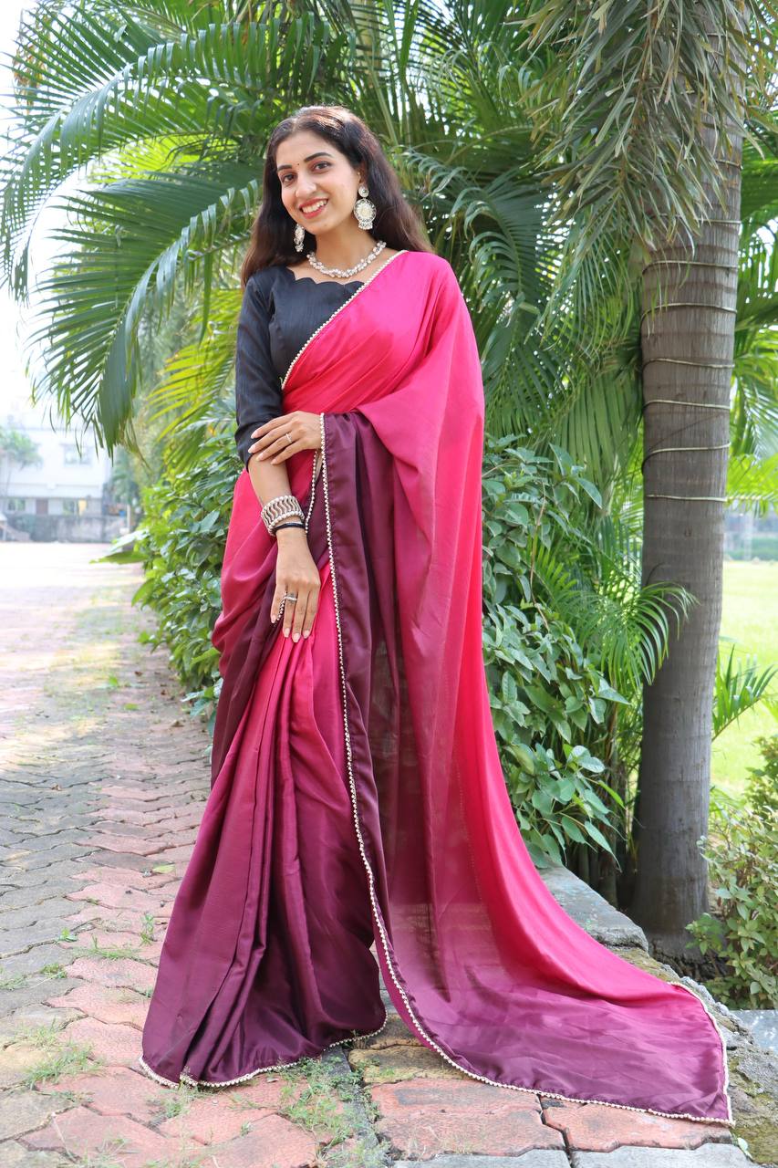 Stylish Ready To Wear Chinon Saree