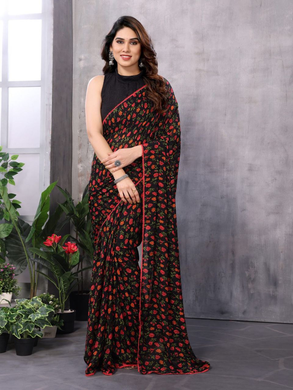 Stylish Ready To Wear Georgette Saree