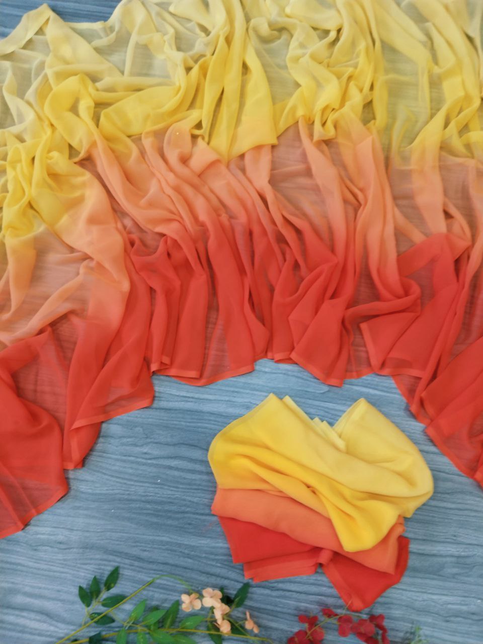 Stylish Two Color Georgette Saree