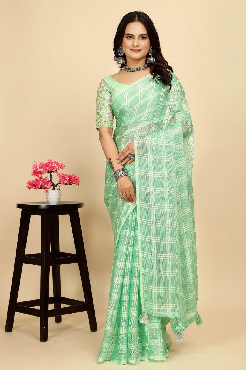 Stylish Two Tone Chiffon Saree