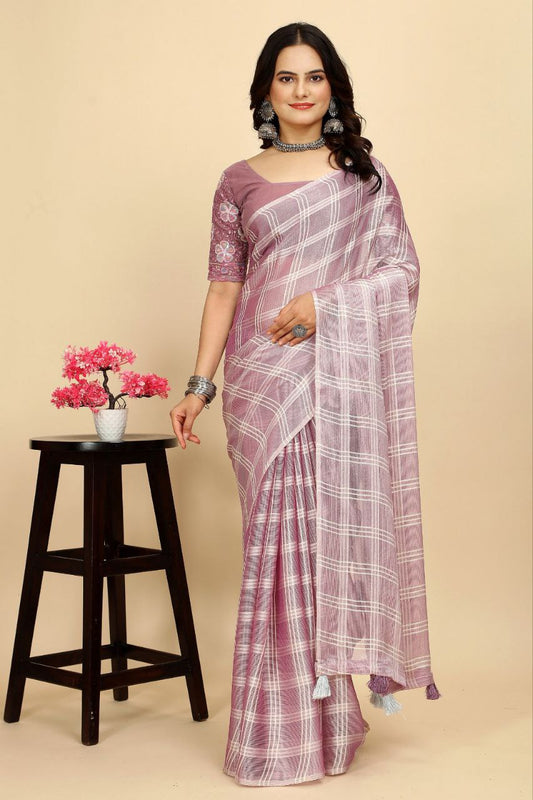 Stylish Two Tone Chiffon Saree