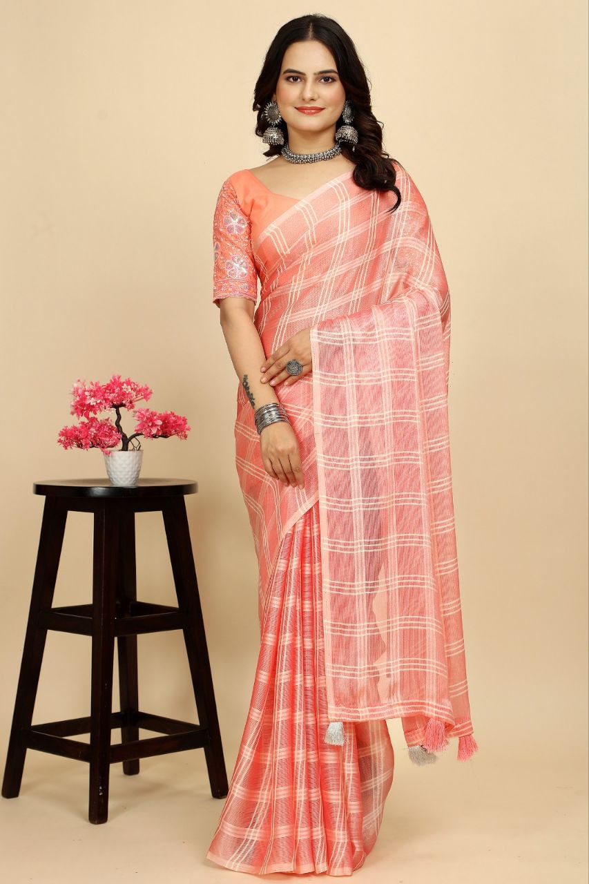 Stylish Two Tone Chiffon Saree