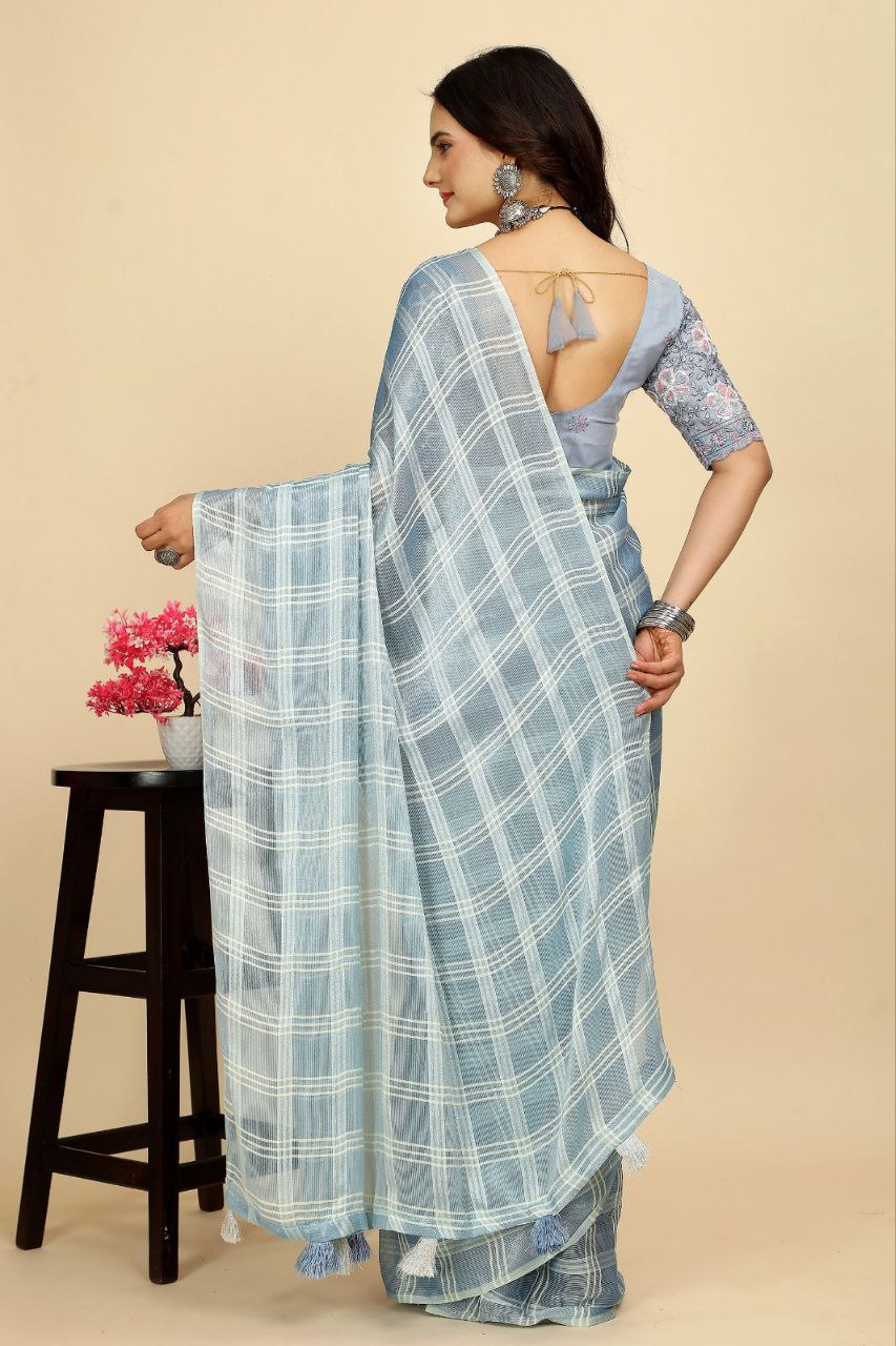 Stylish Two Tone Chiffon Saree