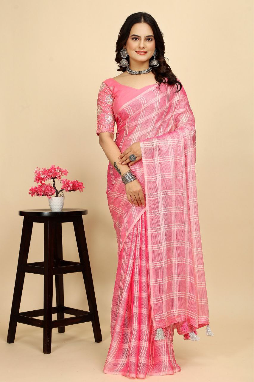 Stylish Two Tone Chiffon Saree