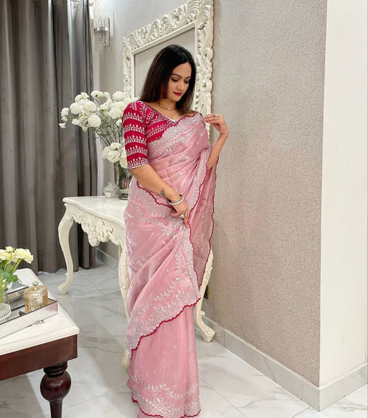 Stylish Zimmy Choo Satin Saree