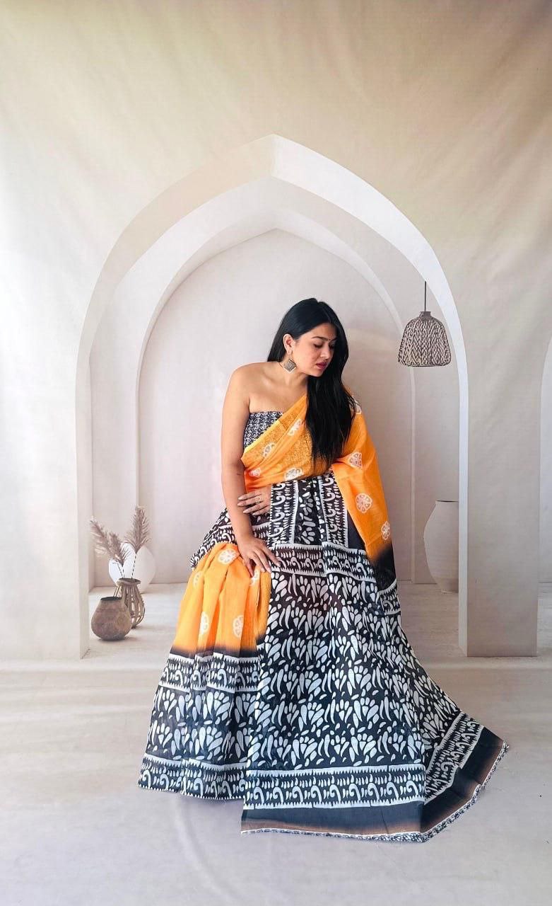 Summer Wear Flowy Linen Silk Cotton Saree