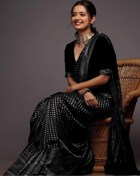 Traditional Black Banarasi Saree