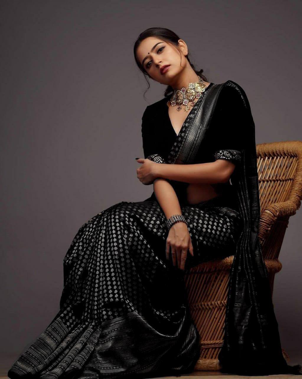 Traditional Black Banarasi Saree