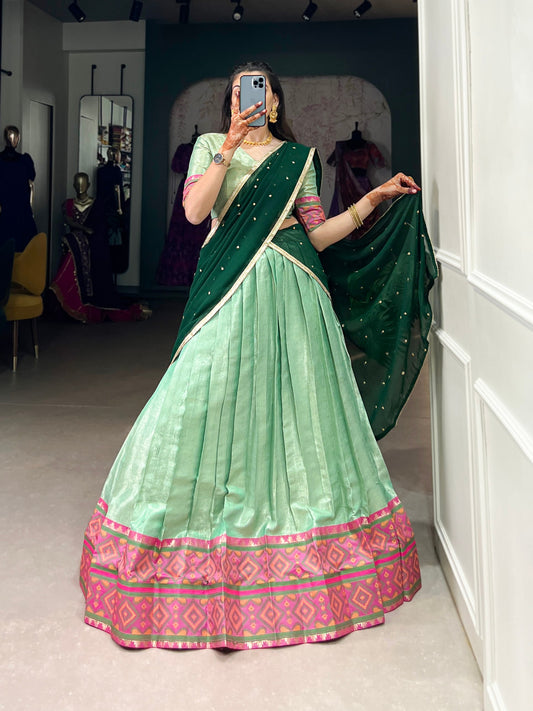 Traditional Ikkat Kanjivaram Lehenga Choli