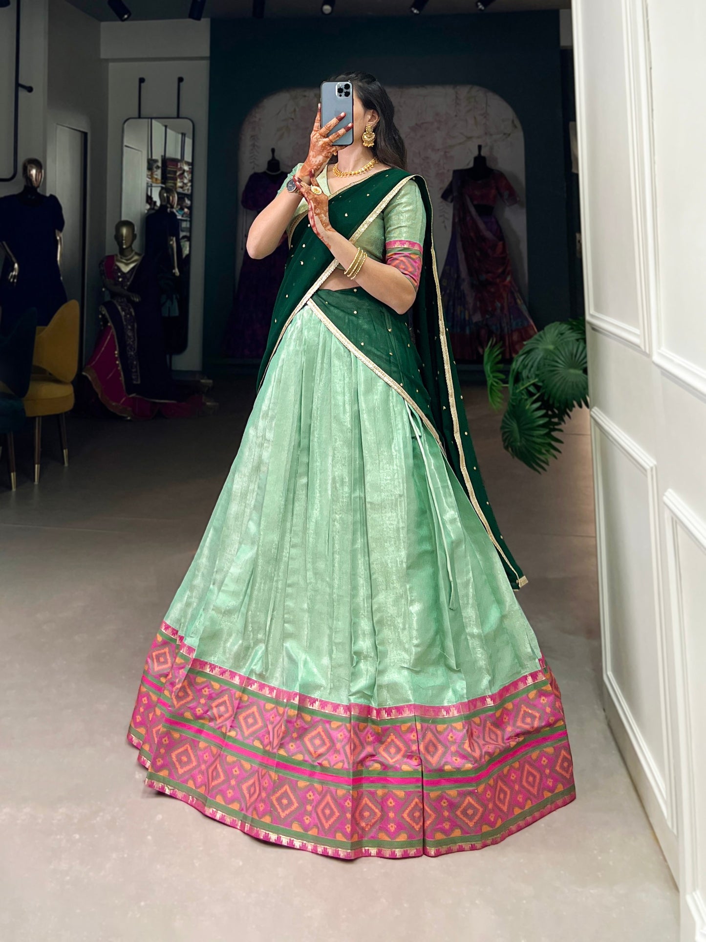 Traditional Ikkat Kanjivaram Lehenga Choli