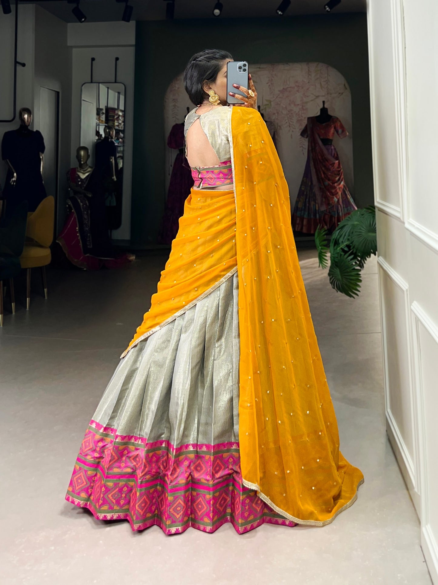 Traditional Ikkat Kanjivaram Lehenga Choli