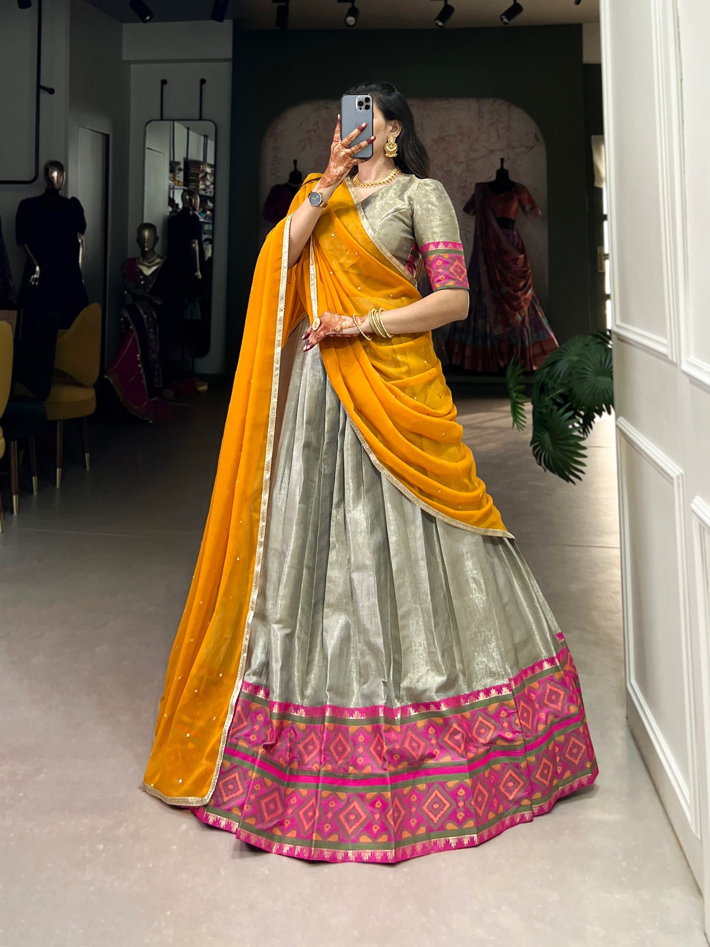 Traditional Ikkat Kanjivaram Lehenga Choli