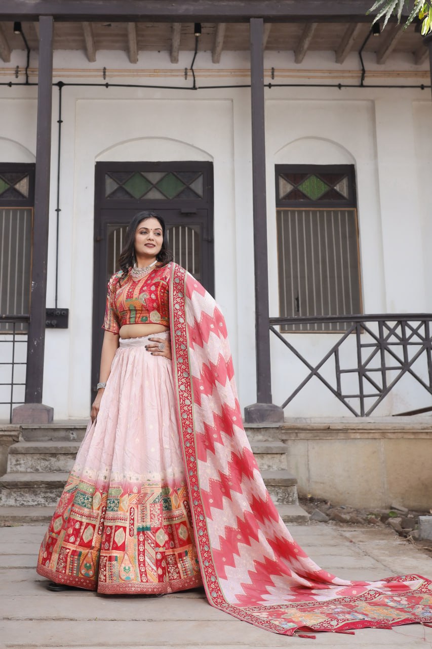 Traditional Jacquard Viscose Lehenga