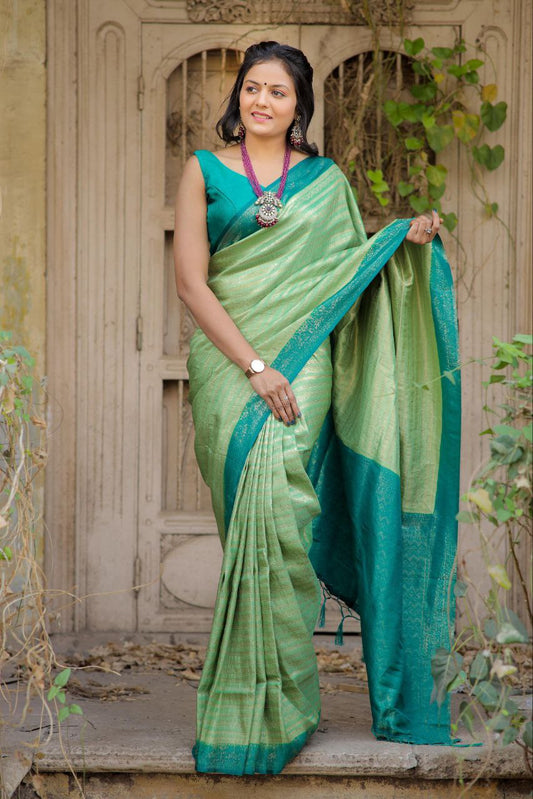 Pista Traditional Kubera Pattu Silk Saree