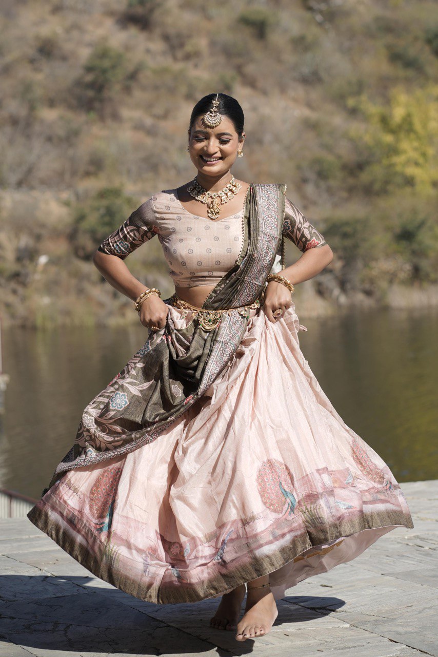 Traditional Manipuri Silk Lehenga Choli