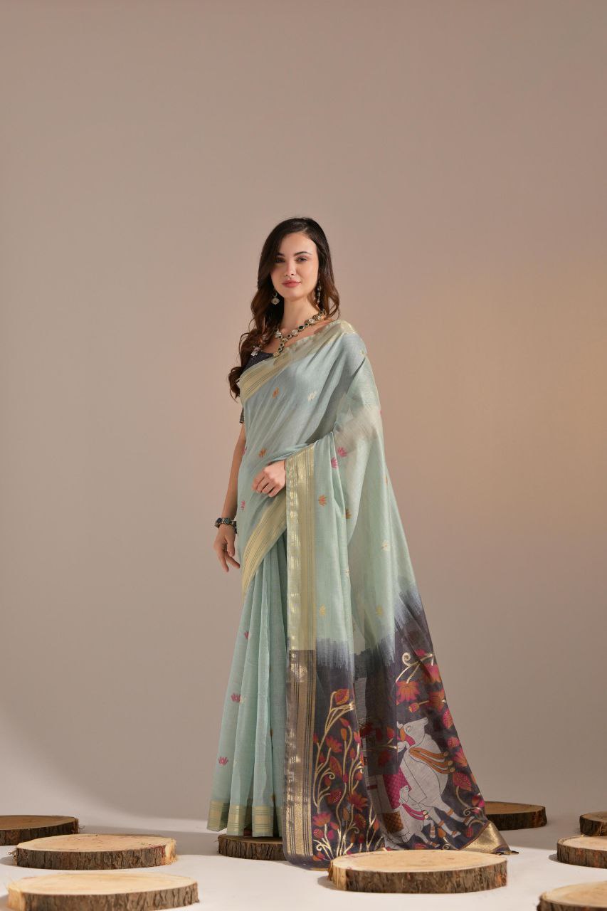 Traditional Muga Cotton Saree