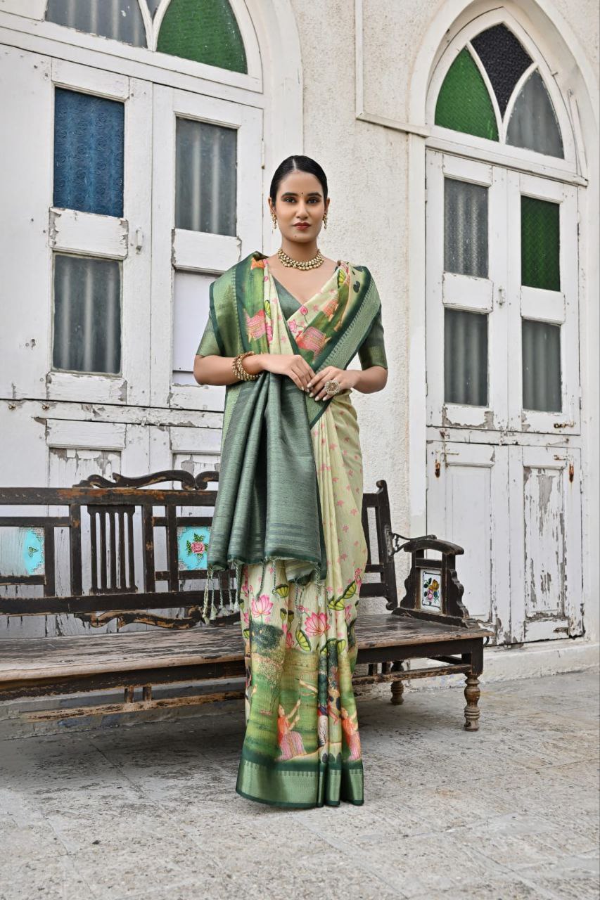 Traditional Soft Bhagalpuri Silk Saree