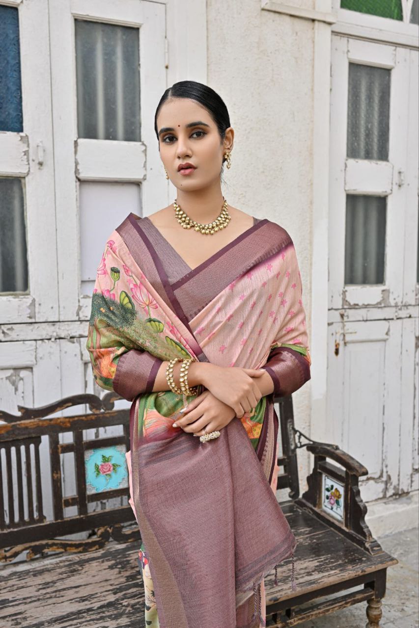 Traditional Soft Bhagalpuri Silk Saree