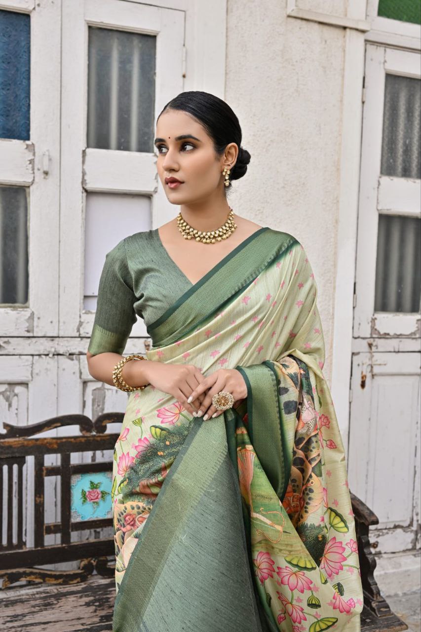 Traditional Soft Bhagalpuri Silk Saree