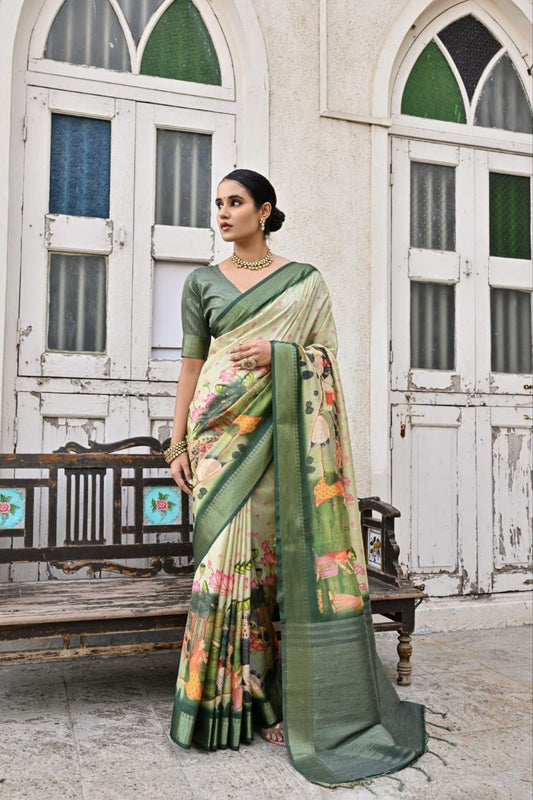 Traditional Soft Bhagalpuri Silk Saree