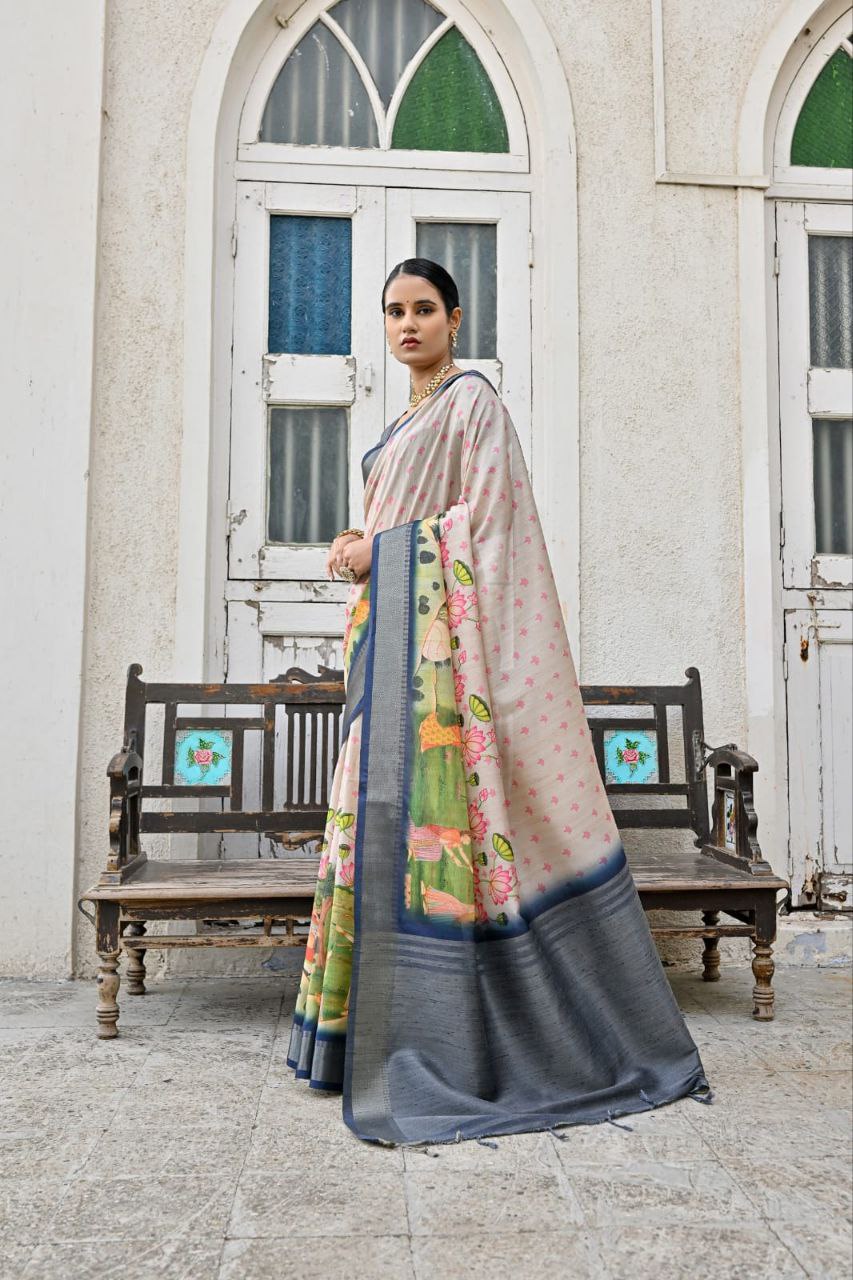 Traditional Soft Bhagalpuri Silk Saree