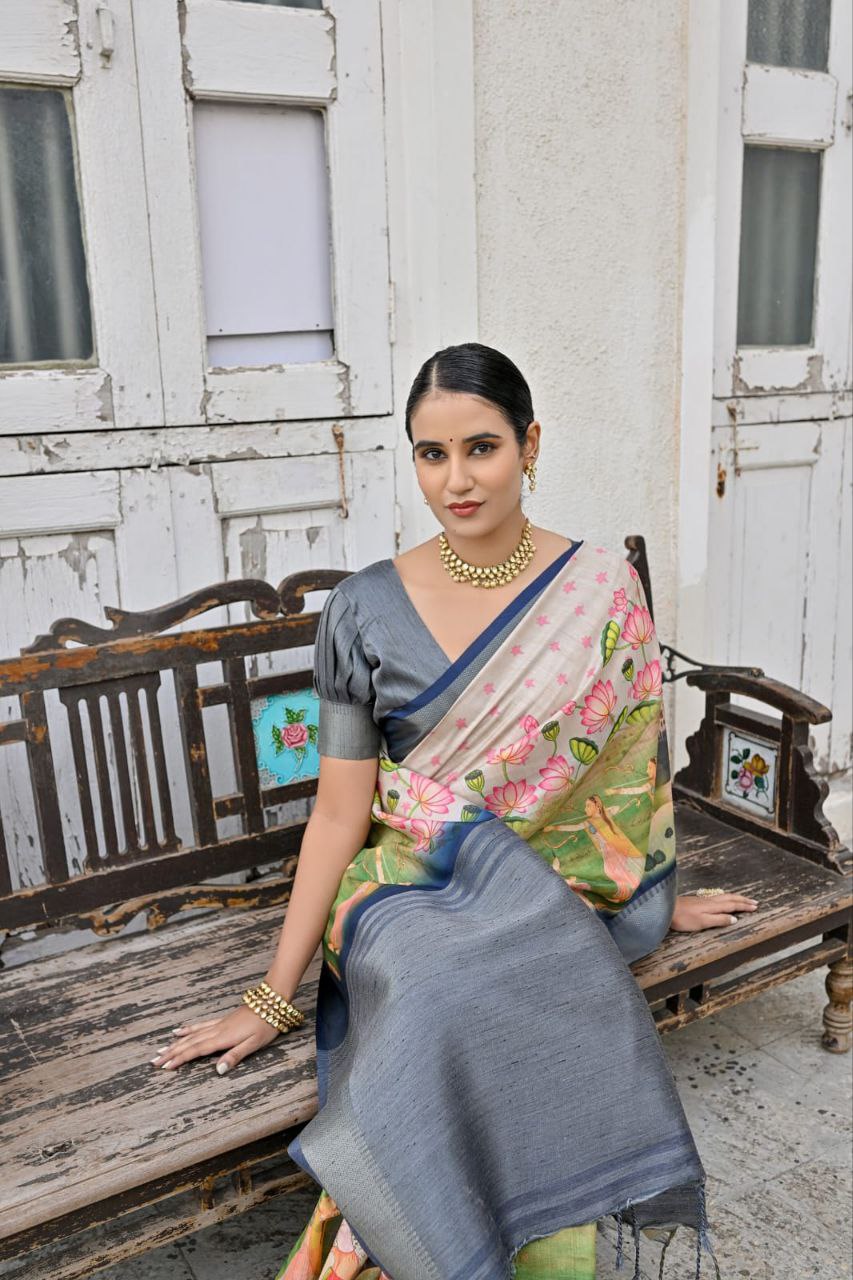 Traditional Soft Bhagalpuri Silk Saree