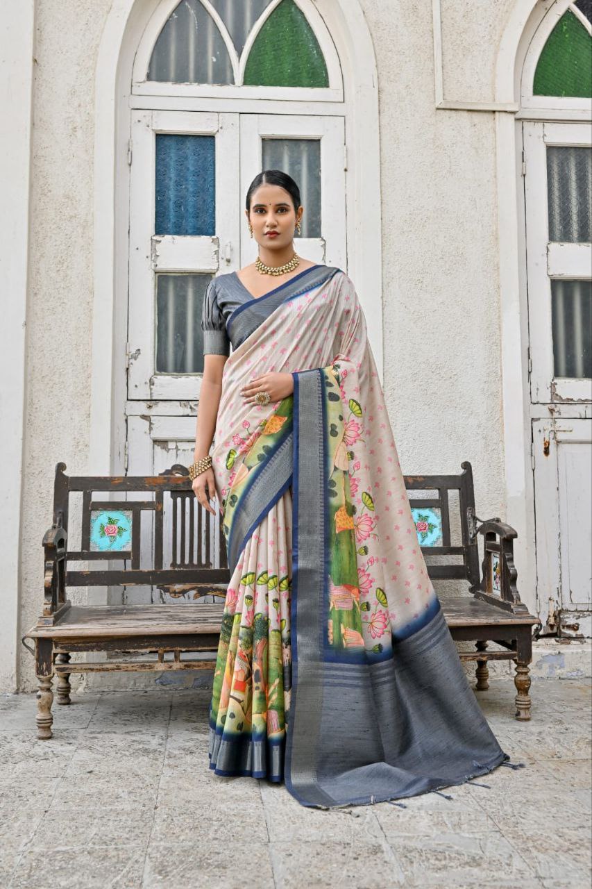 Traditional Soft Bhagalpuri Silk Saree