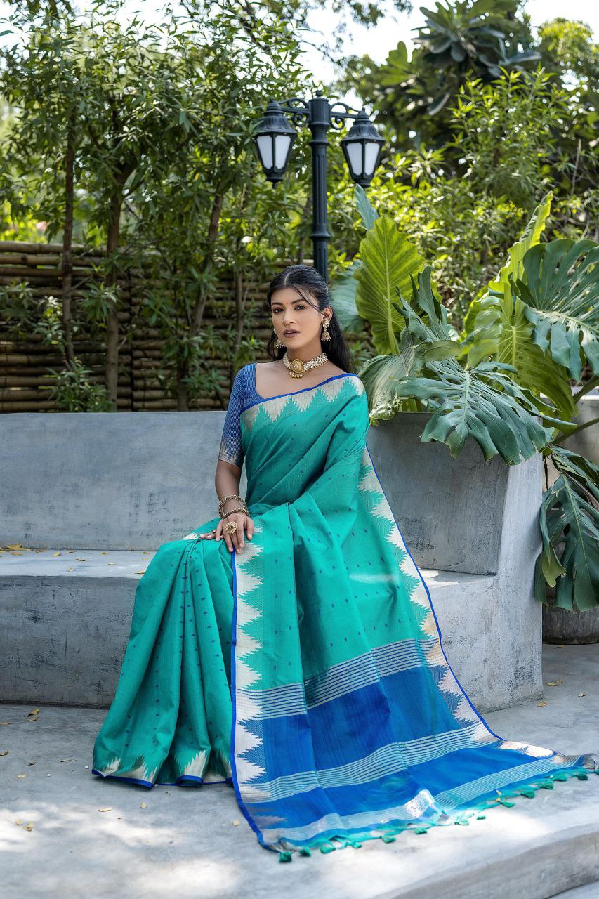 Sky Traditional Tussar Silk Saree